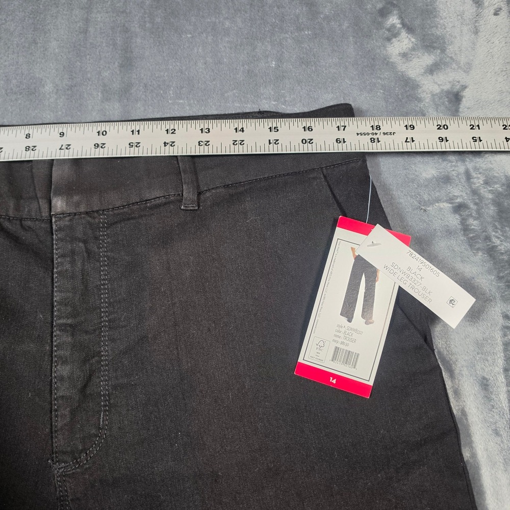 Nine West Jeans Womens Wide Leg Trouser Black Pants SDNWB3327 Size 14 - Picture 5 of 11